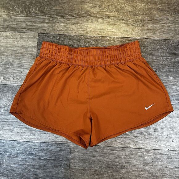 Nike One Dri-Fit High Waisted 3" Shorts Women's Size M Orange 2 in 1 Shorts - Picture 1 of 9